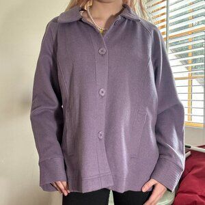 Vintage Lavender Wool Blend Coat – Boxy Fit (XL)